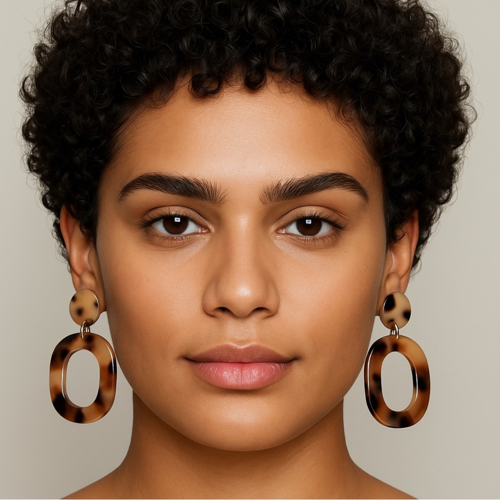 Tortoise Acrylic Hoop Earrings